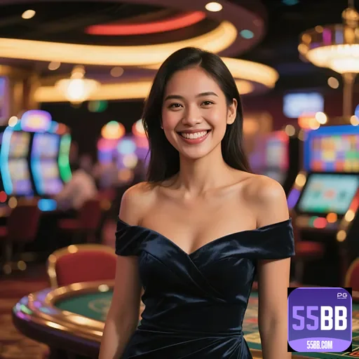 A vibrant online casino gaming interface showcasing live gaming and trusted security features. - 55bb